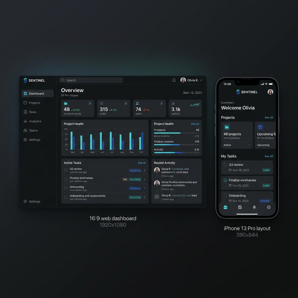 Web and Mobile App Mockups